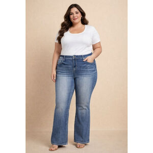 GRACE Blue Boot Cut Jeans Women's Plus Size 20